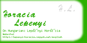 horacia lepenyi business card